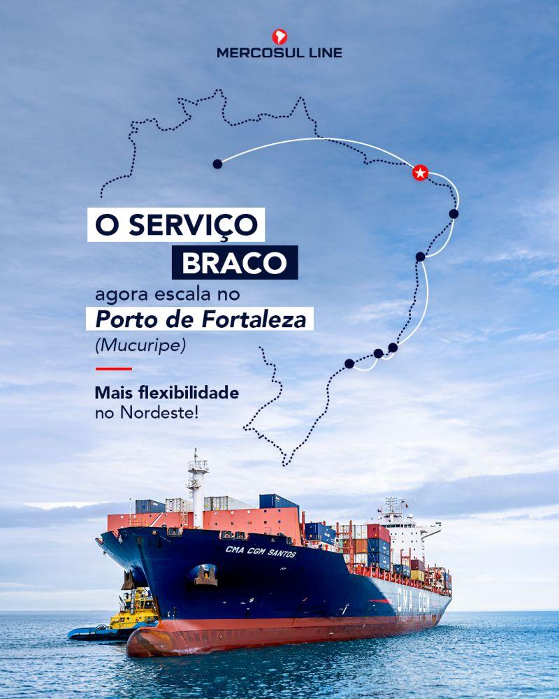 BRACO passa a escalar o porto de Fortaleza